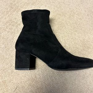 Black suede booties